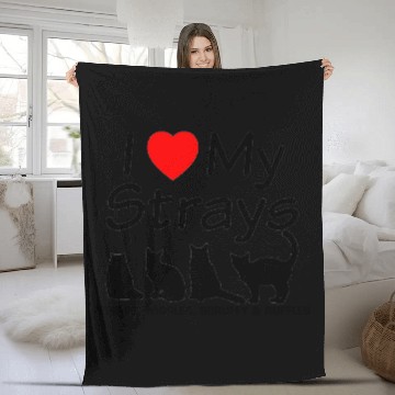 Discover I Love My FOUR Stray Cats Fleece Blankets