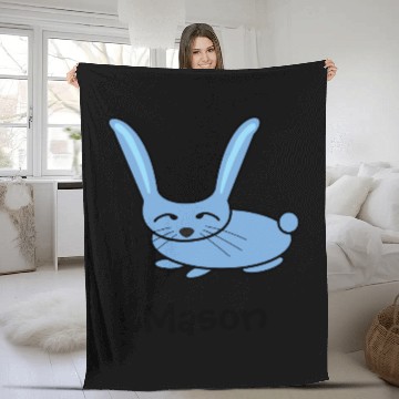 Discover Light blue bunny Fleece Blankets