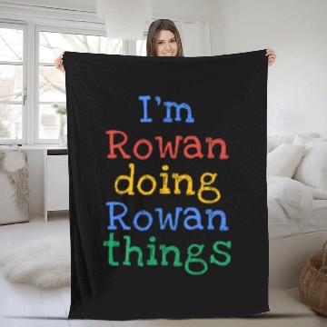 Discover Kids I'm Rowan Doing Rowan Things Cute Personalize Fleece Blankets