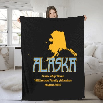 Discover Alaska Family Cruise Vacation Fleece Blankets