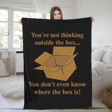 Discover Funny Outside the Box Cardboard Dark Humor Fleece Blankets