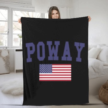 Discover Poway US Flag Fleece Blankets