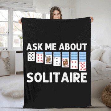 Discover Solitaire Gift For Men Women Card Game Player Soli Fleece Blankets