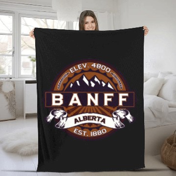 Discover Banff Vibrant Logo Fleece Blankets