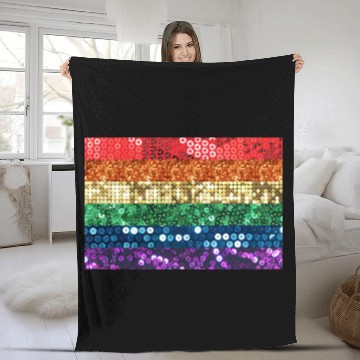 Discover sequin pride flag Fleece Blankets