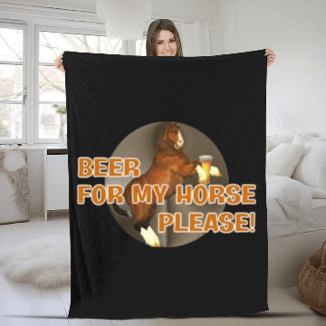Discover Cowboys Beer for my Horse Fleece Blankets