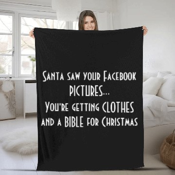 Discover Santa Saw Your Facebook Fleece Blankets