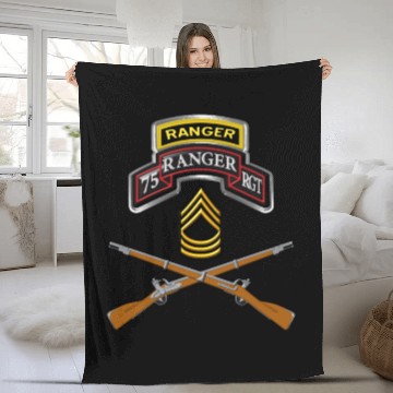 Discover 75th Ranger Regiment "Master Sergeant " Fleece Blankets