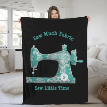 Discover Teal Damask Sewing Machine Plus Size Fleece Blankets