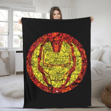 Discover Iron Man Comic Patterned Icon Fleece Blankets