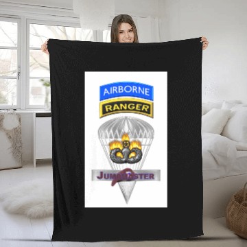 Discover Airborne Ranger Jumpmaster Commemorative Fleece Blankets