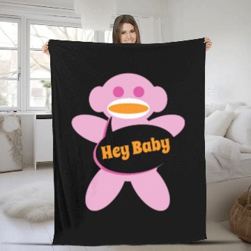 Discover Sock Monkey  Pink Personalize Fleece Blankets