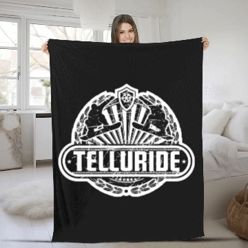Discover Telluride Old Shield White Fleece Blankets