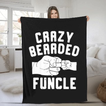 Discover Crazy Bearded Funcle Fleece Blankets