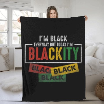 Discover Im Blackity Black African American Vintage Junenth Fleece Blankets