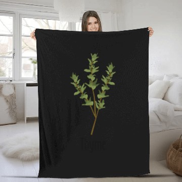 Discover Thyme Spices Herb Fleece Blankets