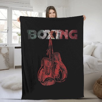 Discover Mexican Vintage Style Boxing With Boxing Gloves Fleece Blankets