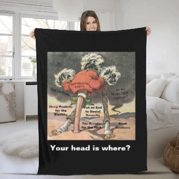 Discover Head in the Sand Anti-Republican Fleece Blankets