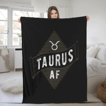 Discover Taurus AF, Funny Astrology Taurus Zodiac Birthday Fleece Blankets