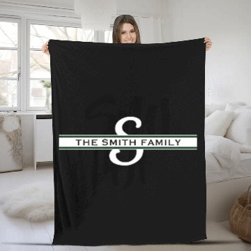 Discover Calligraphy Family Reunion Monogram Dark Green Fleece Blankets