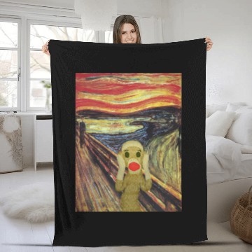 Discover Sock Monkey Scream white Fleece Blankets