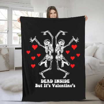 Discover Dead Inside But It's Valentines Skeleton Dancing V Fleece Blankets