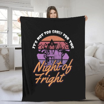 Discover Its Not Too Early for Halloween Haunted House Fleece Blankets