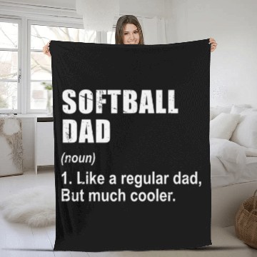 Discover Funny Softball Dad Like Dad But Much Cooler Defini Fleece Blankets