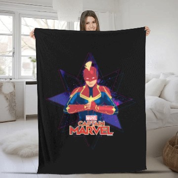 Discover Captain Marvel | Galactic Star Character Graphic Fleece Blankets