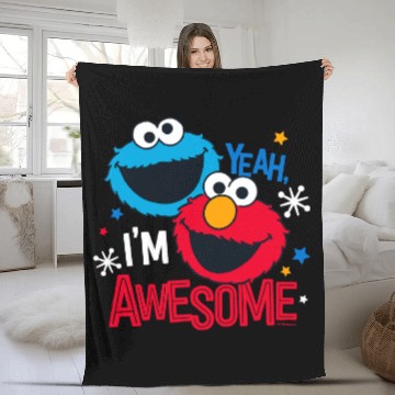 Discover Cookie Monster & Elmo | Yeah, I'm Awesome Fleece Blankets