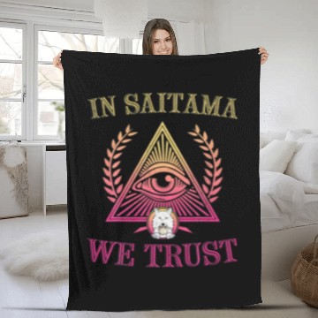 Discover Saitama Inu Coin In Saitama We Trust Crypto Token Fleece Blankets
