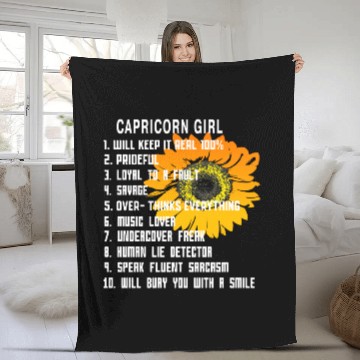 Discover Capricorn Girl Sleeveless Fleece Blankets