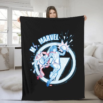 Discover Ms. Marvel Notebook Sketch Badge Fleece Blankets