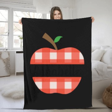 Discover Classic Red Gingham Plaid Split Apple Fleece Blankets