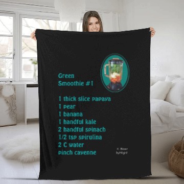 Discover Green Smoothie #1 -dark green Fleece Blankets