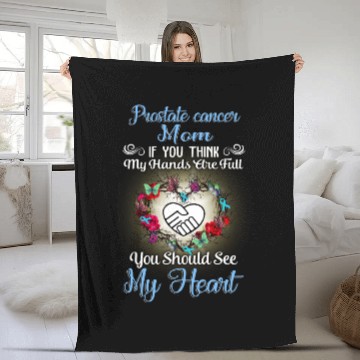 Discover prostate cancer mom full heart Fleece Blankets