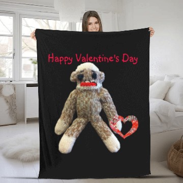 Discover Valentine Sock Monkey for Fleece Blankets