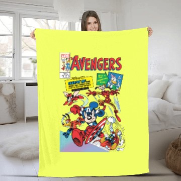 Discover Disney 100 Mickey Mouse & Friends Avengers Comics Book Retro Fleece Blankets