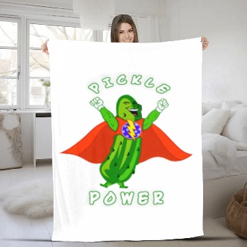 Discover Pickleball Pickle Power Superhero Fleece Blankets
