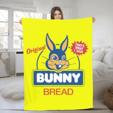 Discover Bunny Bread Logo Men's White Unisex Fleece Blankets