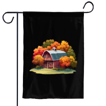 Discover Autumn barn Garden Flags