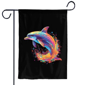Discover Watercolor Colorful Dolphin Colorful Animals Garden Flags