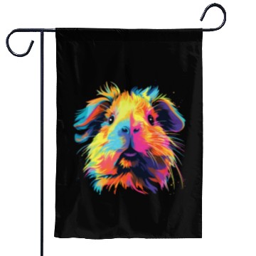 Discover Watercolor Colorful Guinea Pig Colorful Garden Flags