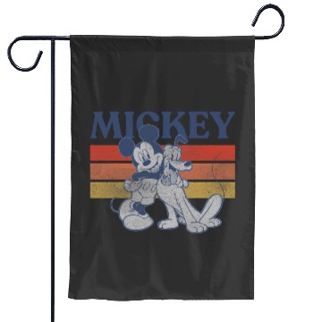 Discover Disney Mickey And Friends Mickey And Pluto Retro Line Garden Flags