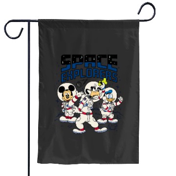 Discover Disney Mickey Goofy Donald Space Explorers Garden Flags
