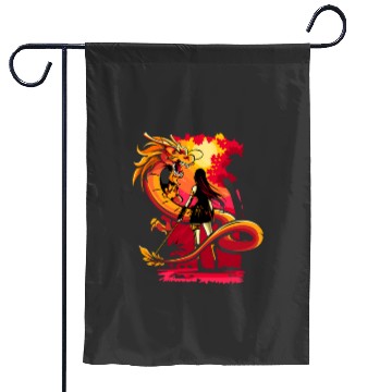 Discover Reflection Sticker: Disney Mulan Anime Mushu, Mulan and Mushu Garden Flags