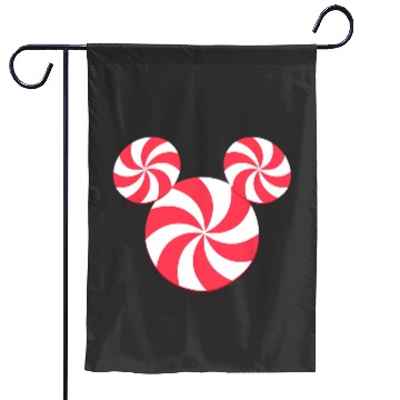 Discover Disney Mickey Mouse Icon Christmas Peppermint Candy Holiday Garden Flags