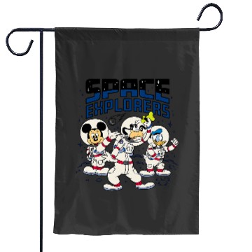Discover Disney Mickey Goofy Donald Space Explorers Garden Flags