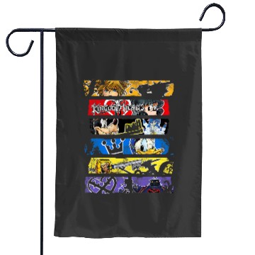Discover Disneys Kingdom Hearts Epic Character Panels Distressed Logo Garden Flags