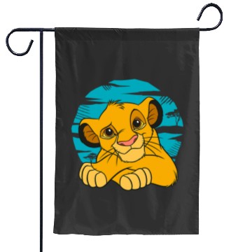 Discover Disney The Lion King Young Simba Resting Blue 90s Garden Flags